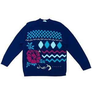 Vintage 1990s Cricket Lane Women’s Funky Cottagecore Sweater